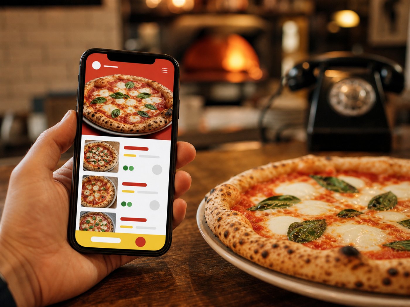 Ordine digitale dal menu della pizzeria